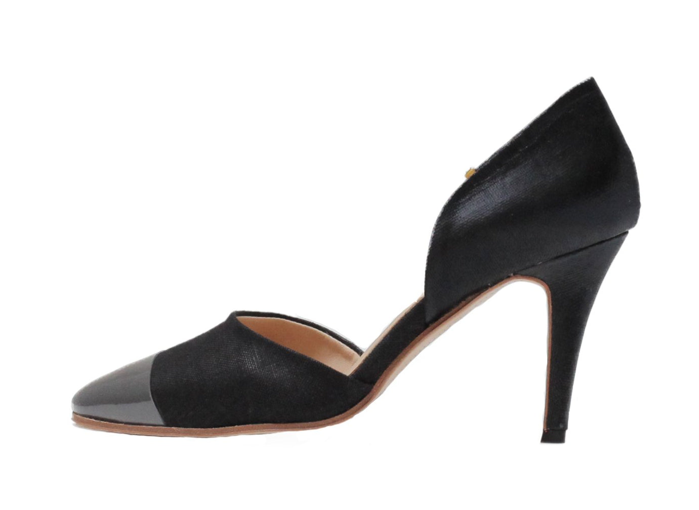 Bonita Black Linen Heel