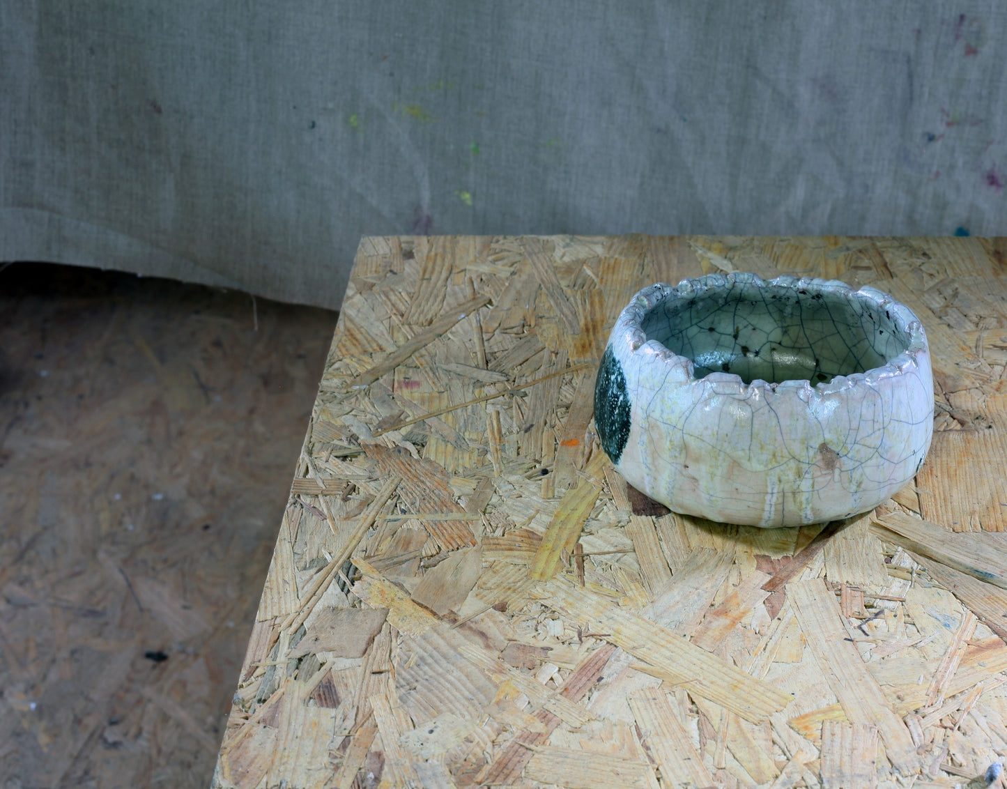 Thumb pot n.1 with spot RAKU