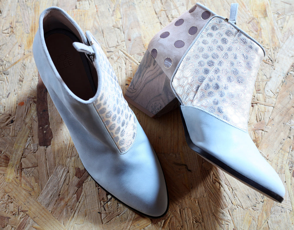 Pollock Heeled Ankle Boot Blue Multi